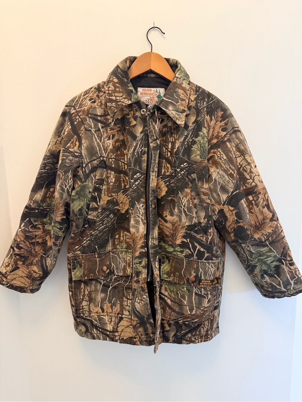 Golden Retriever Camo Puffer Jacket